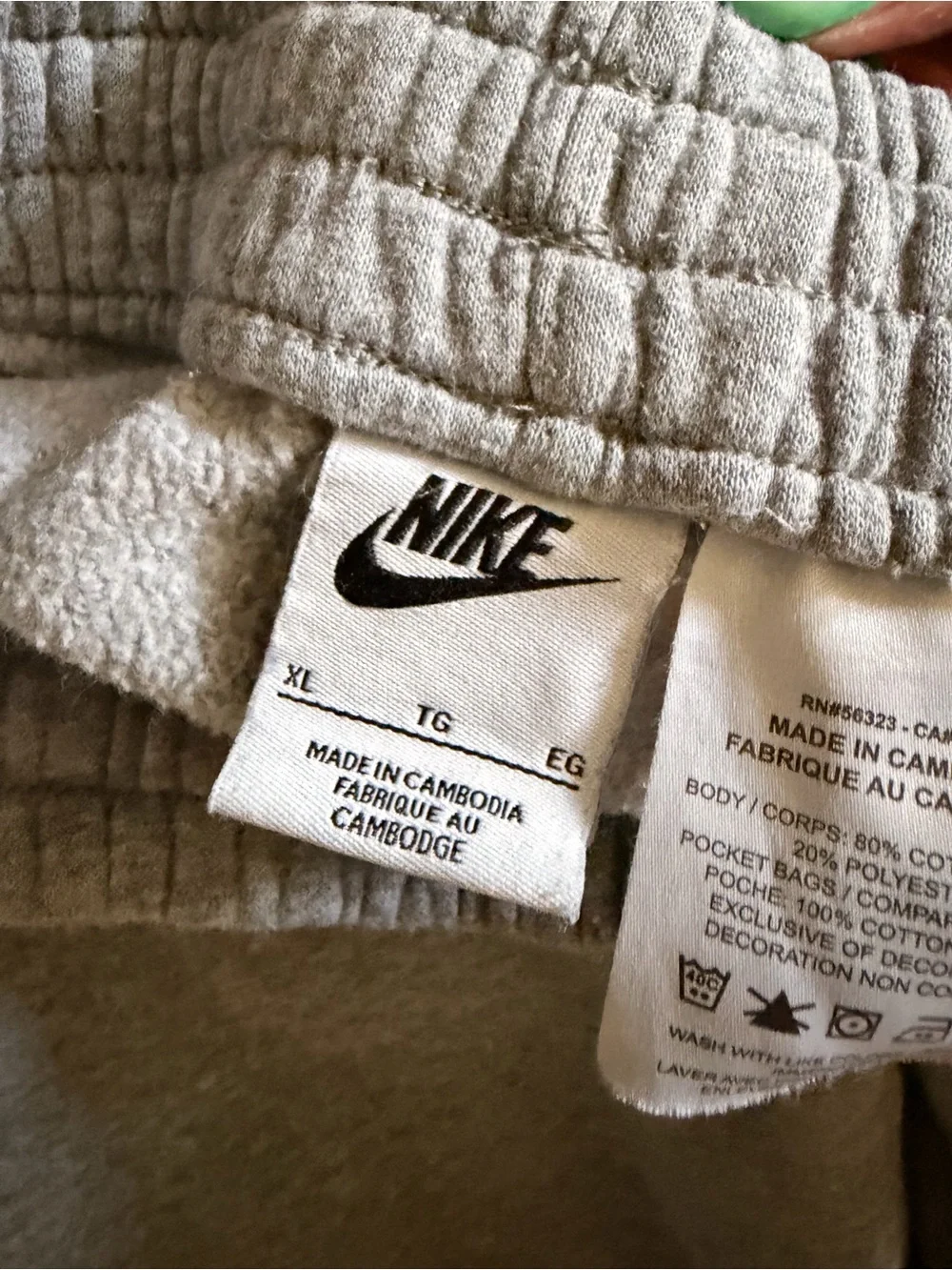 Nike Light Gray Hoodie with Black Swoosh Tag - Picture 4 of 4